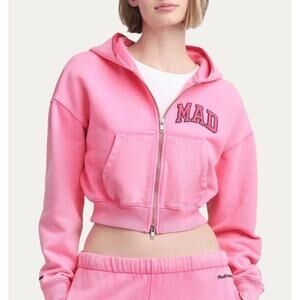 Madhappy‎ x GAP Size Large Full Zip Cropped Hoodie "Pink" SS25 *RP$108*